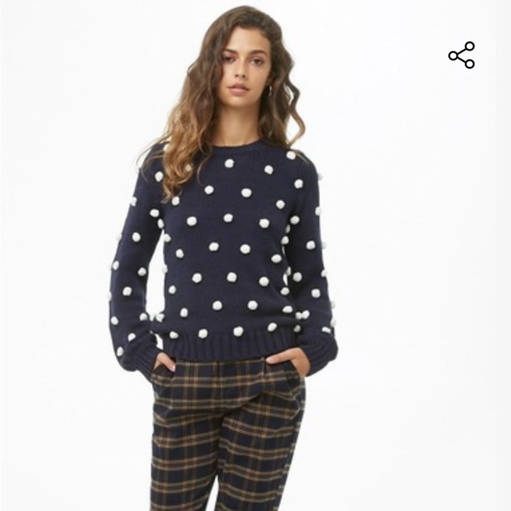 Forever 21 Pom Pom ribbed knit sweater size s